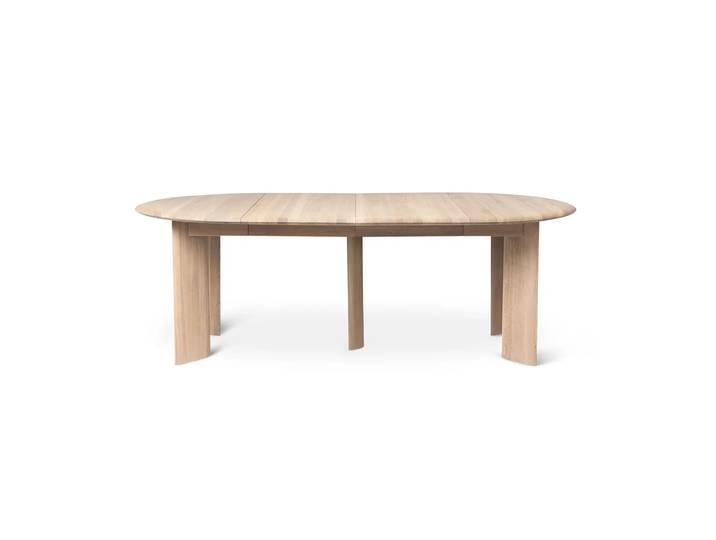 Ferm Living Bevel Extendable Esstisch Weiß geölte Eiche, inkl. 2 Einlegeplatte