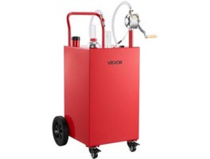 VEVOR Chariot Carburant 151,4 L Réservoir à Carburant Mobile Pompe Manuelle, Réservoir en Acier au Carbone, avec 4 Roues et Tuyau, pour Essence et Diesel, Voiture, Tondeuse, Quad, Moto, Bateau, Rouge