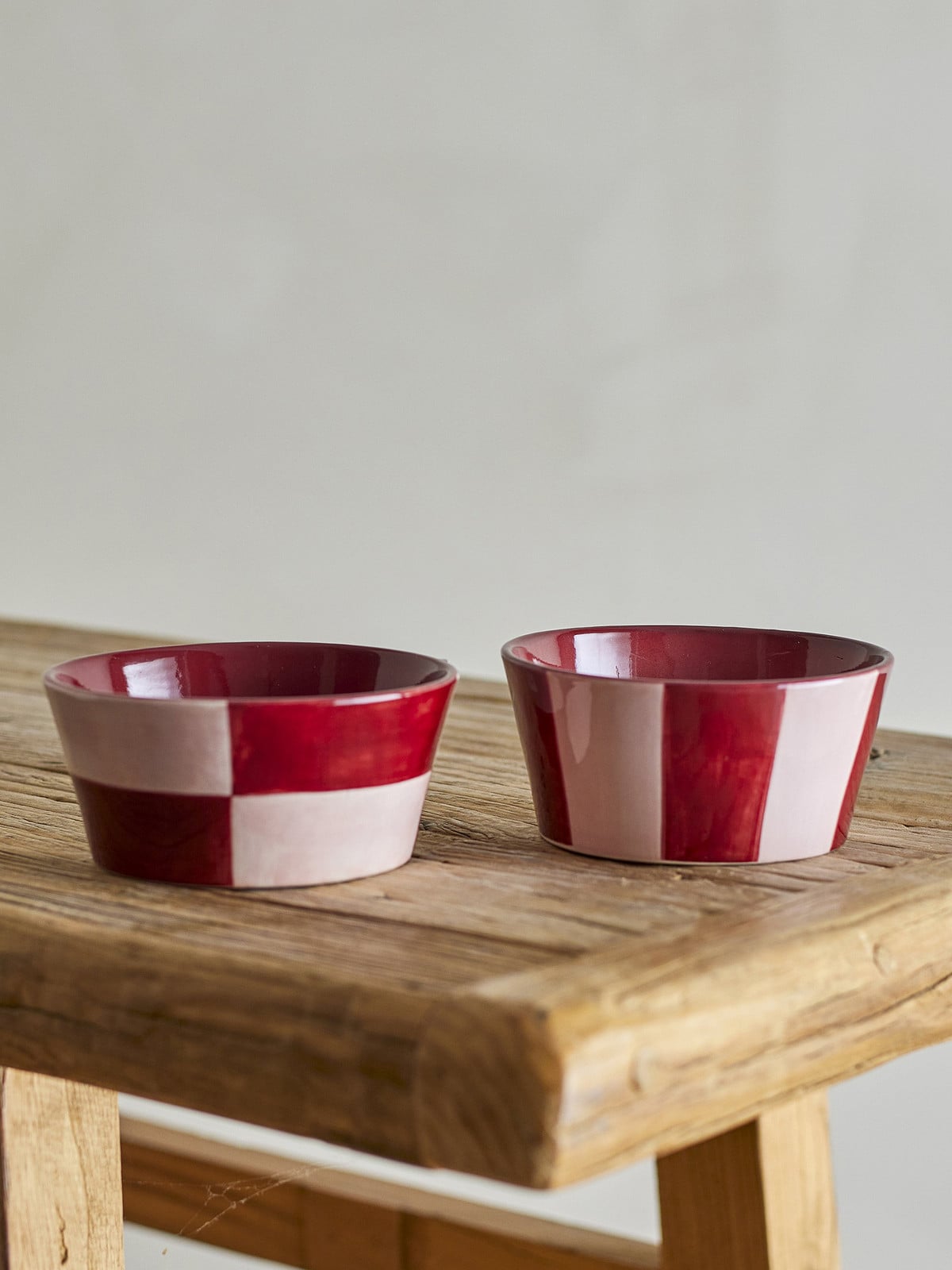Bloomingville Floki set van 4 schalen roze/rood Ø 13,5 cm