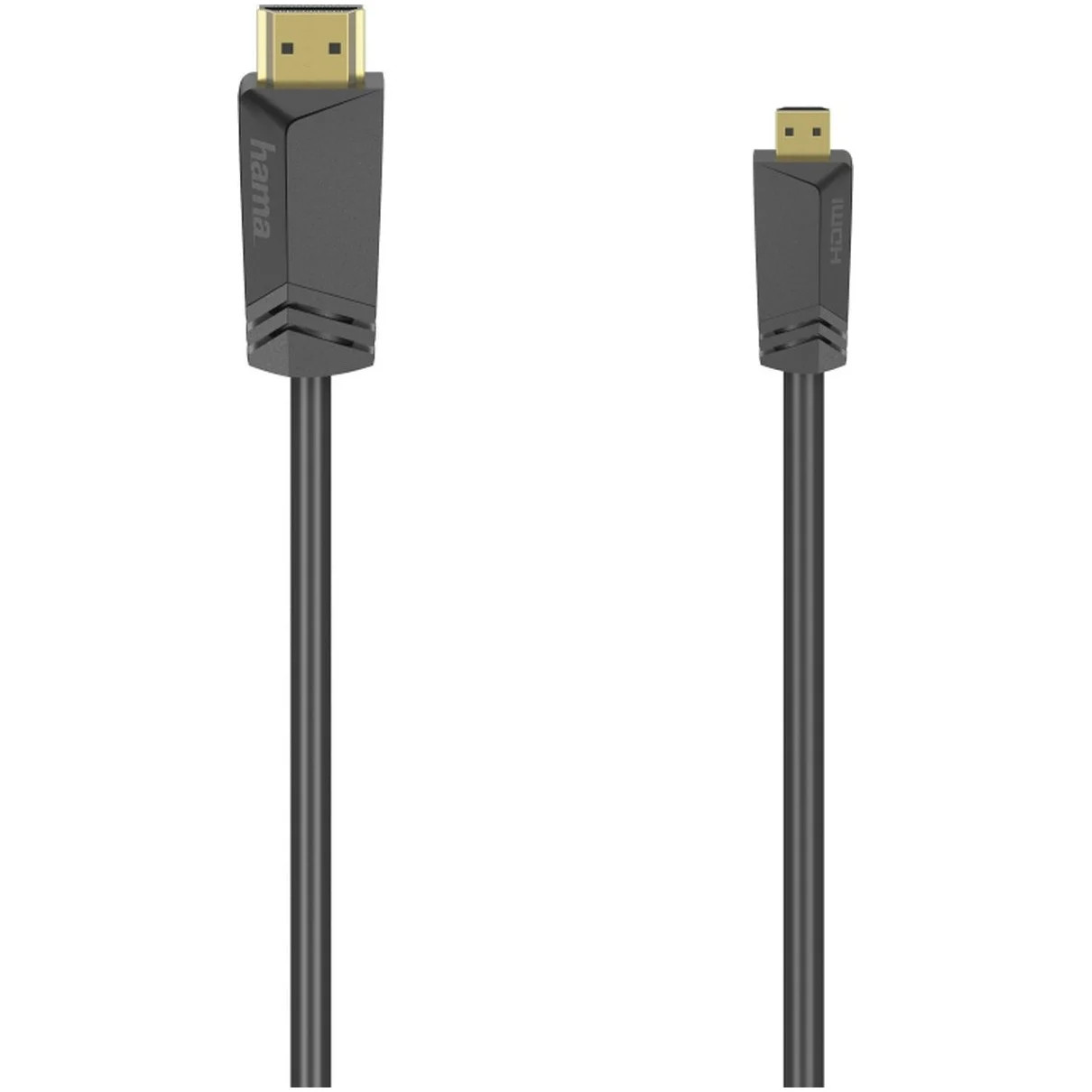 Hama High-speed HDMI-kabel met Type A naar Micro HDMI-aansluiting en ethernet, 1,5 m, Zwart