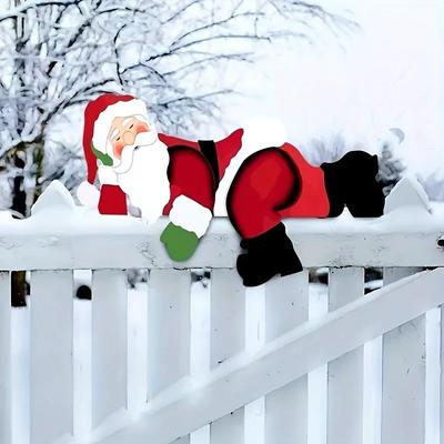 Uplifted Finds Santa Claus Lawn Decoration Fence Bracket Installation Holiday Christmas Garden Decoration Santa Claus Lawn Decoration Fence Bracket Installation Holiday Christmas Garden Decoration