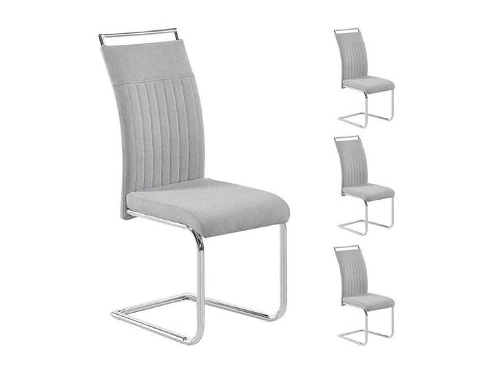 CARO-Möbel Esszimmerstuhl ERICA (4 St), Esszimmerstuhl 4er Set Küchenstuhl Schwingstuhl Stoffbezug Freischwing