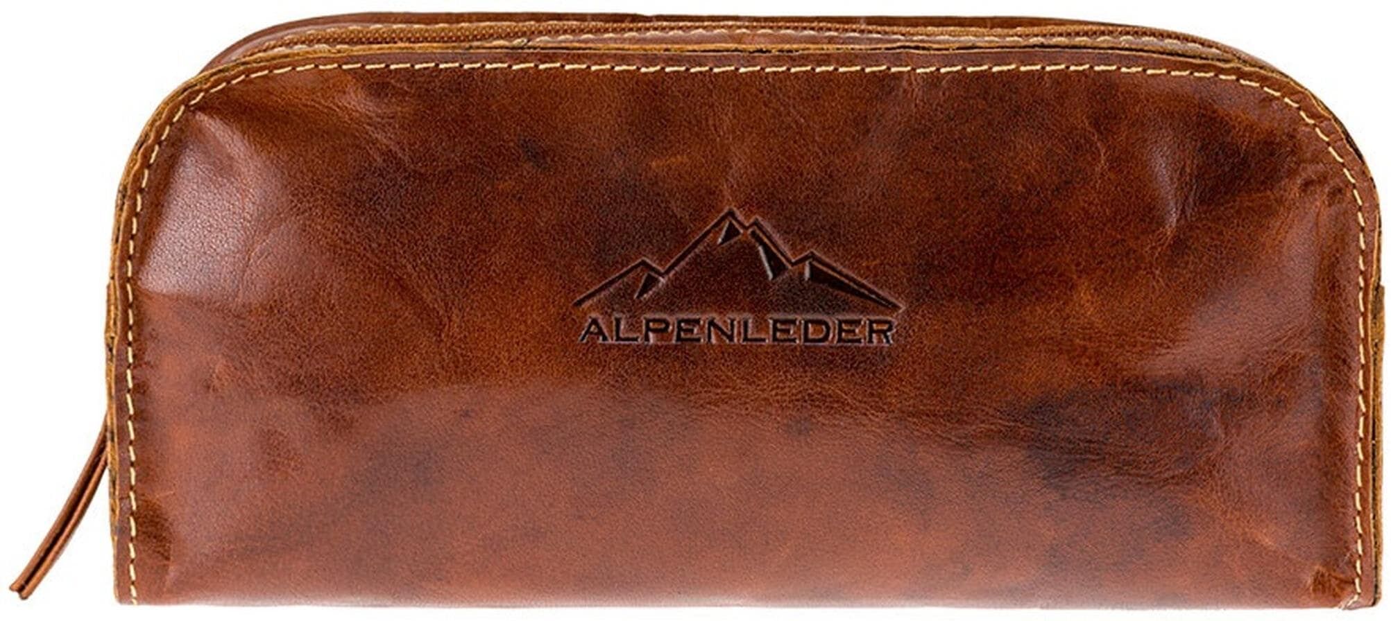 Schreibgeräteetui ALPENLEDER "Mainau", Kinder, braun (hellbraun), Leder, Schreibgeräteetuis Schreibgeräteetui hellbraun Einheitsgröße