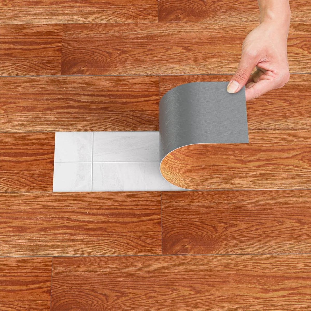 Zelfklevende PVC Vloerbedekking in Houtlook - Waterdichte Vinyl Tegels - 4,95 m²