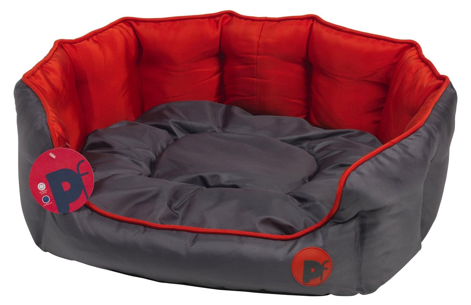 Petface Oxford Hondenbed ovaal rood maat L
