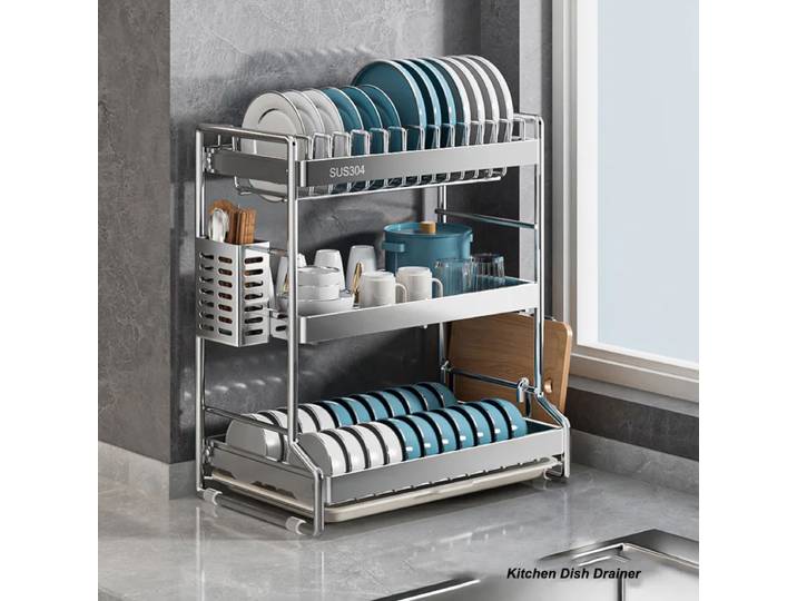 Nouveau égouttoir à vaisselle, Organization de rangement de cuisine, égouttoir en acier inoxydable, vaisselle de cuisine, vaisselle, égouttoir, support de planche