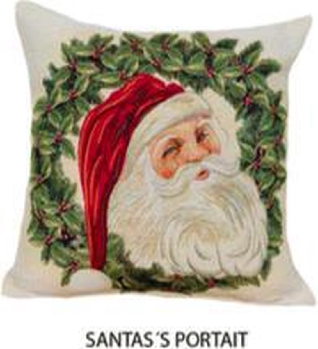 Kussenhoes Kerst Santa's Portrait Sierkussenhoes
