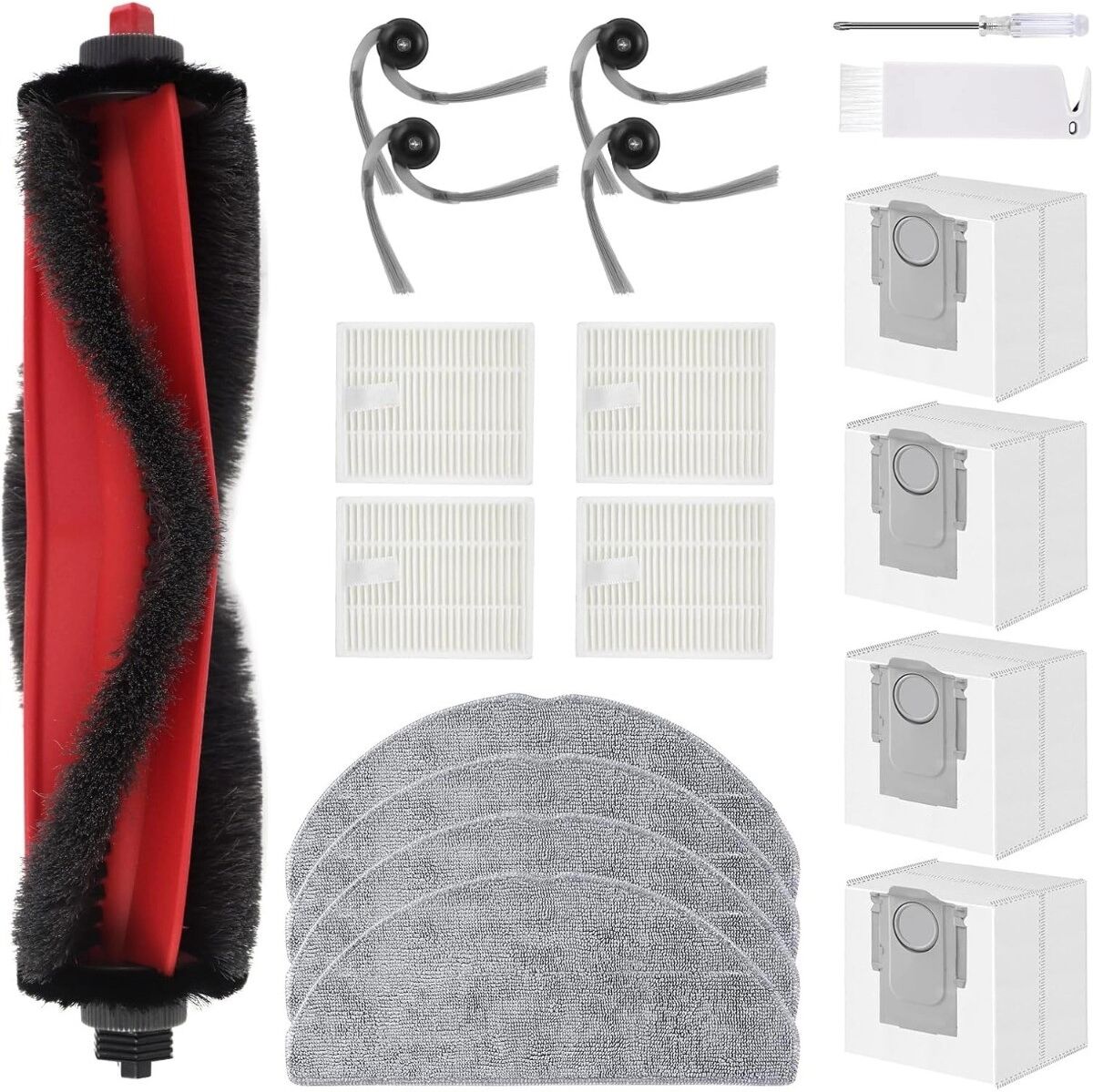INF Kit de pièces détachées pour aspirateur robot compatible avec Roborock Q7 L5+ et Roborock Q7 M5+ - Brosse principale, 4