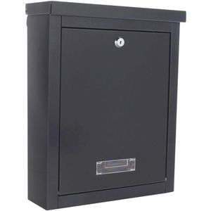 Rottner Briefkasten T04508, Brighton, schwarz, aus Stahl, 31 x 40 x 13,5cm