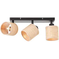 Brilliant, Deckenstrahler, Raffy Spotbalken 3flg natur/schwarz (E14)
