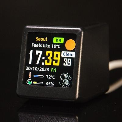 intelligente tragbare Uhr WLAN-Wetterstation Anzeige von Wetter, Temperatur, Luftfeuchtigkeit, Uhrzeit, Desktop-Dekorationen