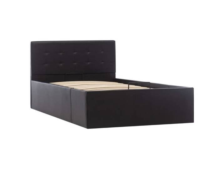 584®Maison Lit Coffre Adulte 90 x 200 cm Design Do Cadre de lit à rangement hydraulique Noir Similicuir 90 x 200cm hot40366563
