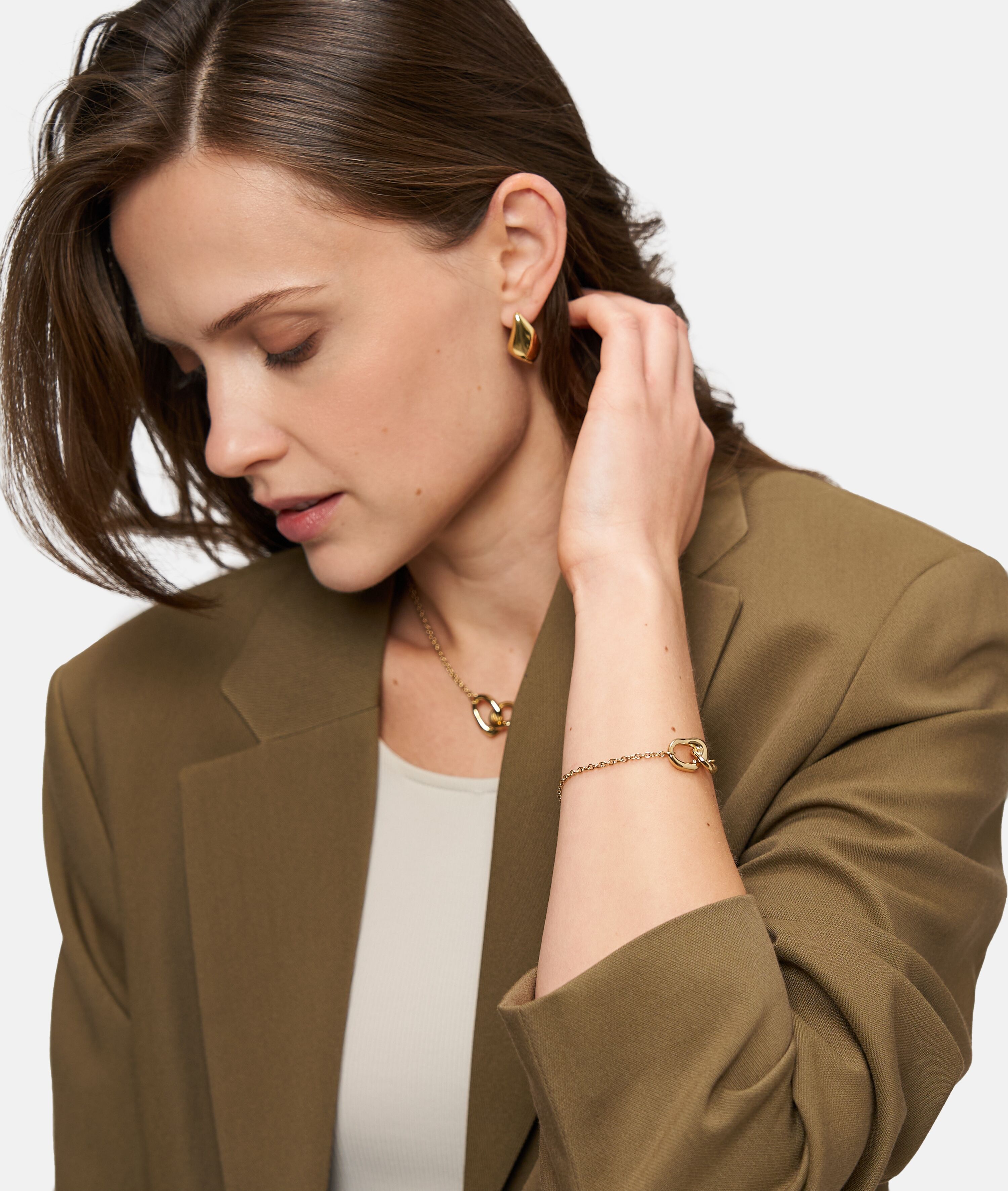 Paar Ohrstecker TAMARIS "Schmuck Geschenk Edelstahl Ohrringe Organic Shapes", gold (gelbgoldfarben), Ohrringe, Damen, Edelstahl, Paar Ohrstecker