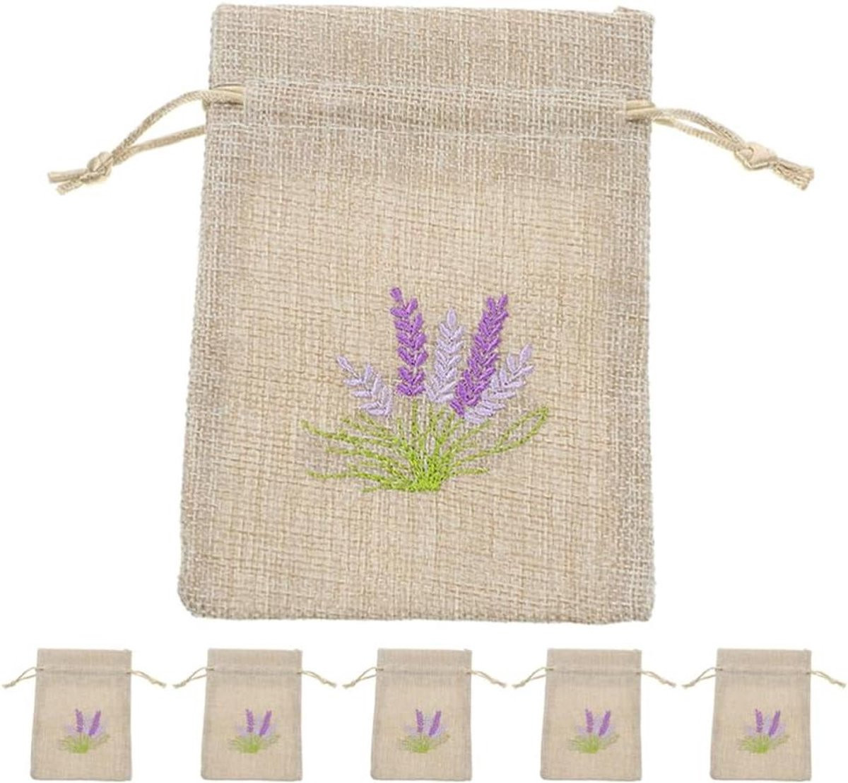 Lavendelzakjes Khaki met Trekkoord - 14 cm