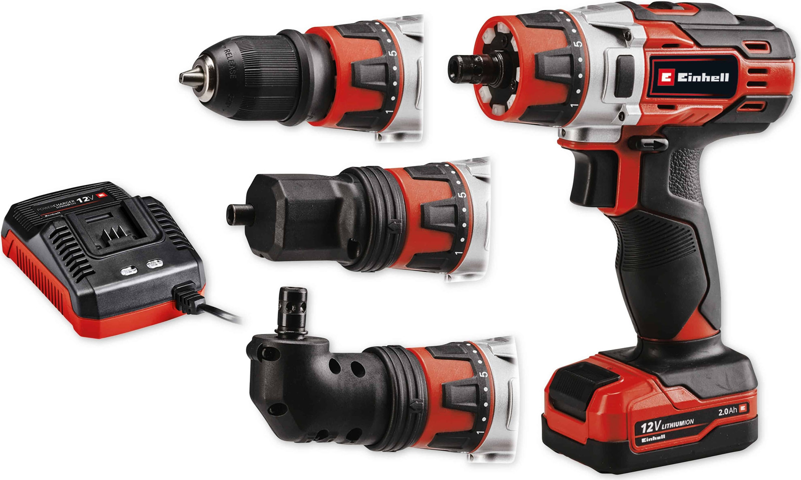 Einhell TE-CD 12/1 3X-Li Accuschroefboormachine-set met 2,0 Ah accu