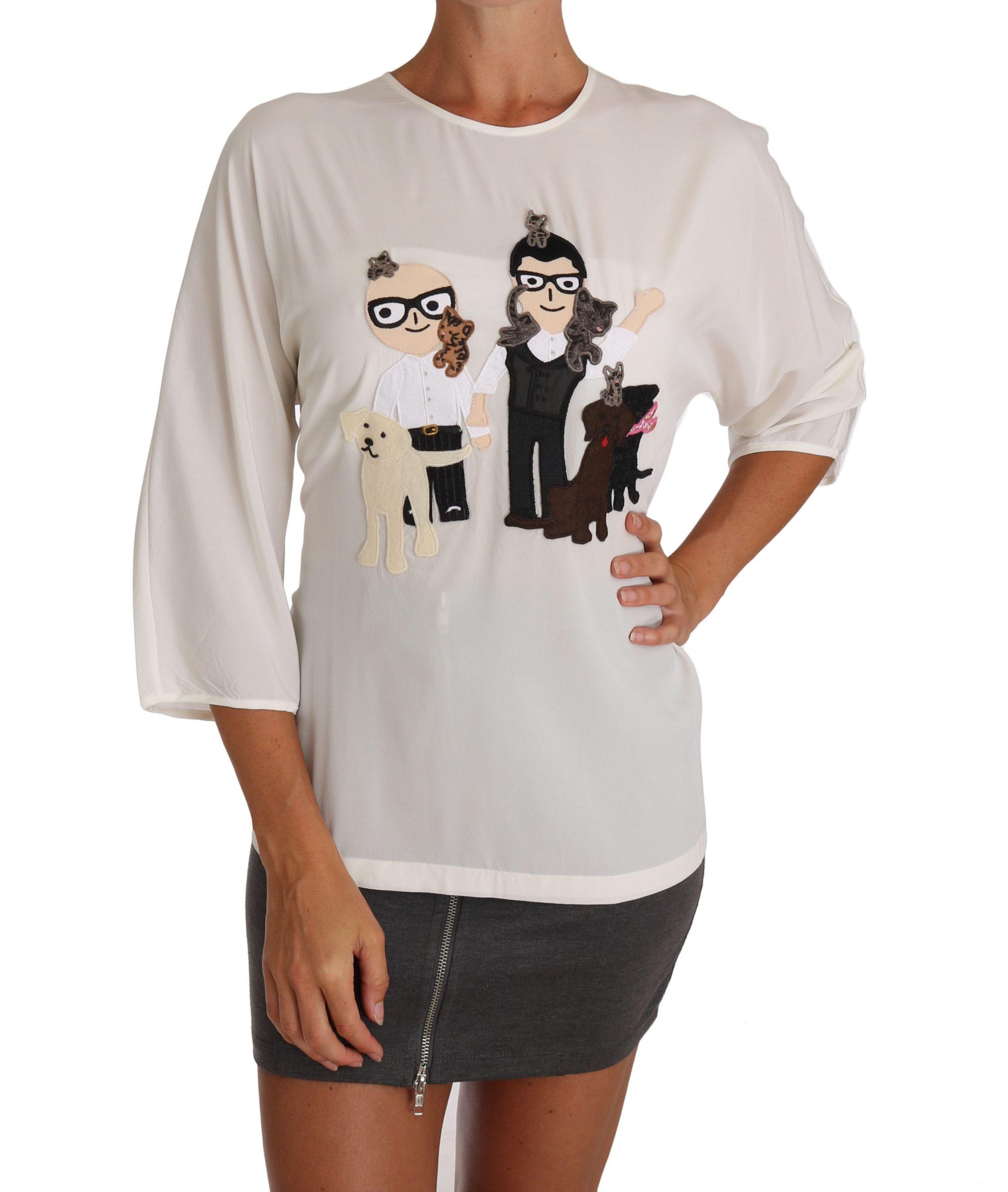Seidenbluse mit Applikationen