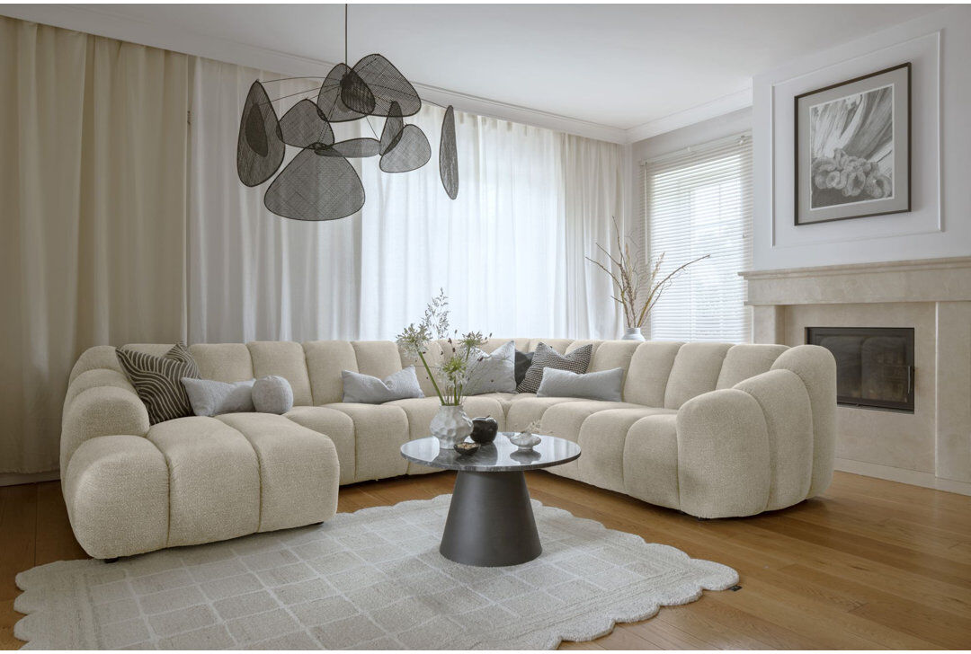 MiuForm Shell 8 Seater Corner Sofa Beige 75cm H X 330cm W X 265cm D