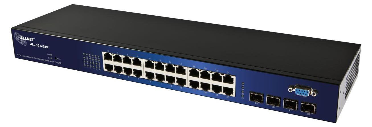 ALLNET 127211, Managed, L2, Gigabit Ethernet (10/100/1000), Rack-Einbau, 19U, Wandmontage