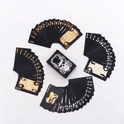 Youfap Market Waterproof Poker Suit Magic Dmagic Package, Black Golden Silver Skull Playing Card Game silver Skull