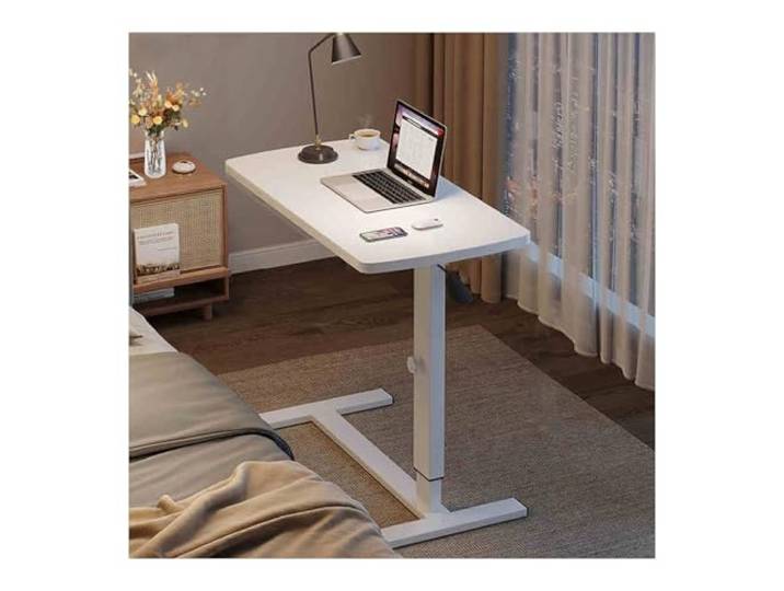 XCHtuerFY Beistelltisch, Vielseitiger Laptoptisch Walnussoptik, kompakte Aufbewahrungslösung(85 * 45cm,Ordinary White)