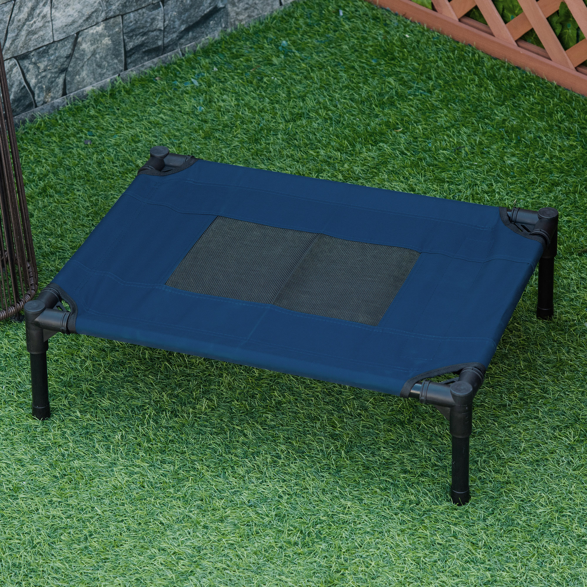 Pawhut Lettino per Cani Rialzato con Seduta Traspirante, in Acciaio e Tessuto, 61x46x18 cm, Marrone e Nero Aosom