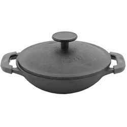BIOL Servierpfanne 18 cm aus Gusseisen emailliert Wok-Pfanne Gusswok Emaillie