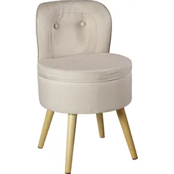 ECHTWERK Kleiner Sessel/Hocker "VINCE"  - creme