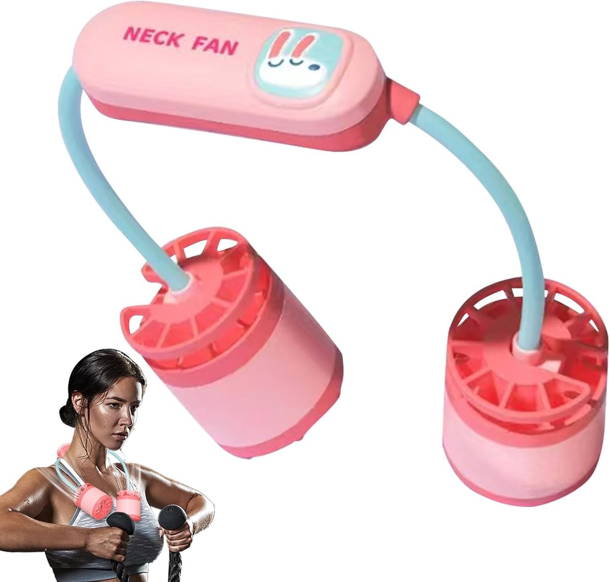 Mini Draagbare Halsventilator Roze - Oplaadbare USB Bladloze Ventilator met 3 Snelheden voor Sport en Reizen
