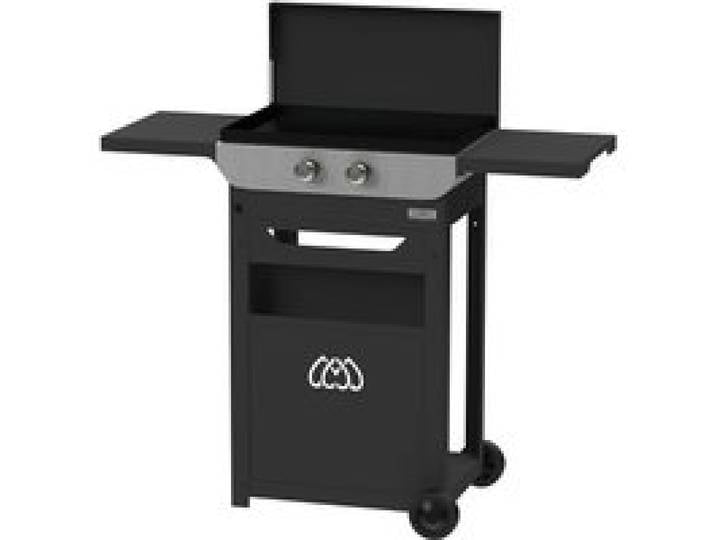 Ensemble Plancha Gaz, Chariot et Couvercle en Acier et Inox Original