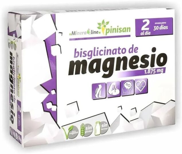 Pinisan Bisglicinato De Magnesio Mineraline 60 Tabs