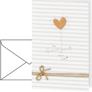 Böttcher-AG Hochzeitskarte PremiumLine 91sk2273, Klappkarte mit Umschlag, 11,5 x 17 cm