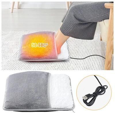 Inspired Finds USB Electric Heated Foot Warmer Pad Soft Plush Washable Thermal Feet Heating Cushion USB Electric Heated Foot Warmer Pad Soft Plush Washable Thermal Feet Heating Cushion