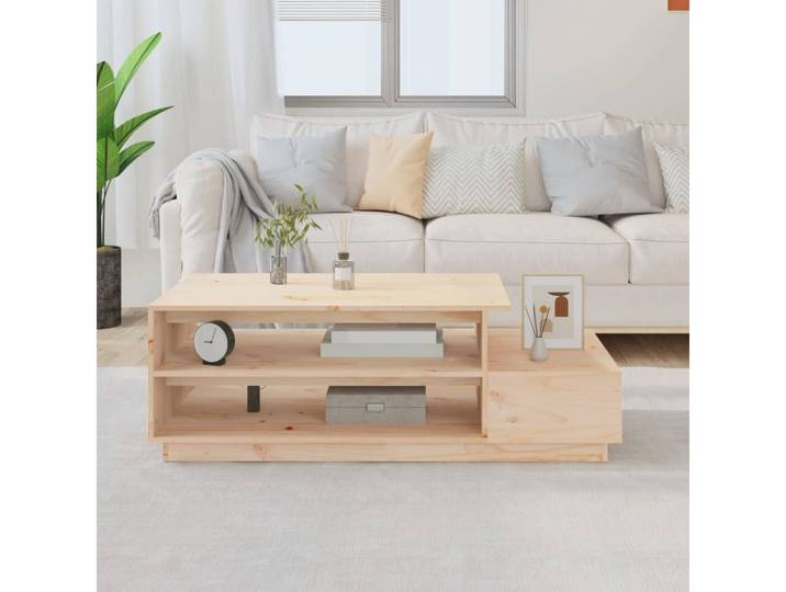 furnicato Couchtisch Stilvoller aus massivem Kiefernholz 120x50x40,5 cm natur (1-St)