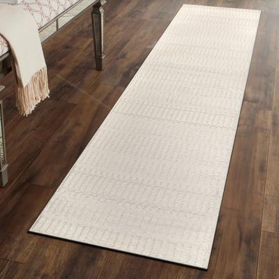 World Rug Gallery Vertical Dash Power Loomed Soft Shag High-Low Indoor Area Rug