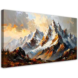 LEINWANDBILD Berglandschaft im Winter 100x50cm