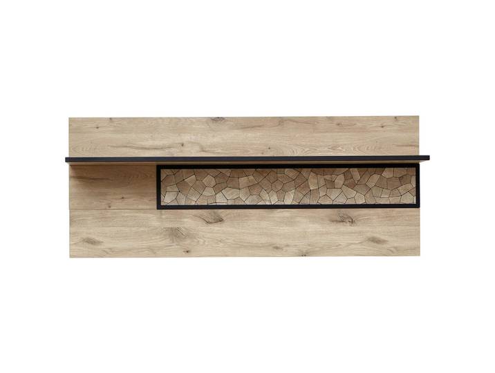 Livetastic Wandboard, Schwarz, Eiche, Mosaik, 160x64x24 cm, Made in EU, Küchen, Küchenmöbel, Küchenregale