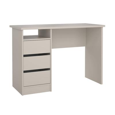 WellHome - Schreibtisch mit 3 Schubladen in der Farbe Beige-Grau 110 x 49 x 76 cm - Tormes