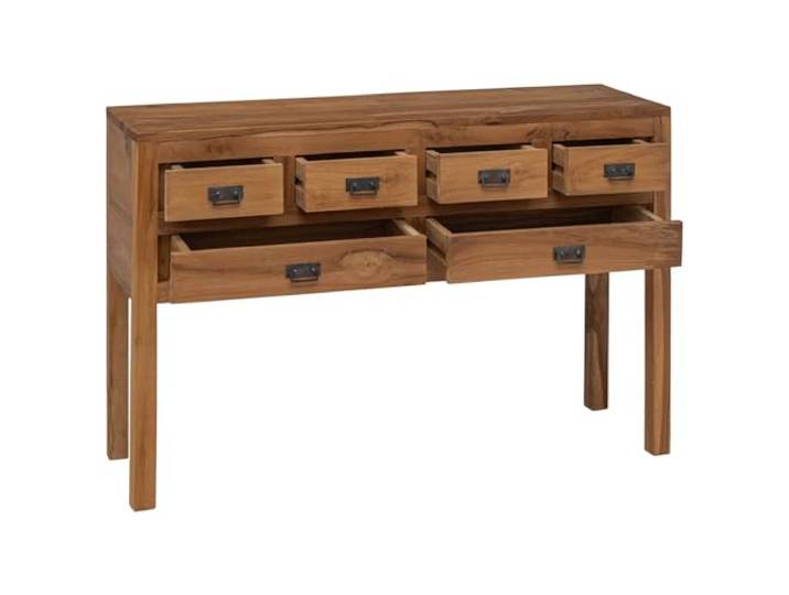 KKgypkn Teakholz Sideboard Natur 110 x 35 x 75,5 cm Massivholz, Mit Schubladen, Wasserbasierte Lackierung, Rustikales Design