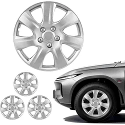 VEVOR 4x Universale Radkappen 16 Zoll, Radzierblenden 4er Set aus ABS Kunststoff, Verstellbare Radblenden mit 7 Speichen & Snap-On-Montage Design, R16 Radabdeckungen für Deko & Daubschutz, Silber