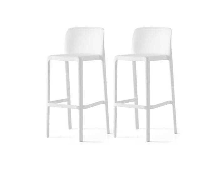 Connubia, Bayo Hocker aus recyceltem Polypropylen, 100% Weiß, matt, 2 Stück