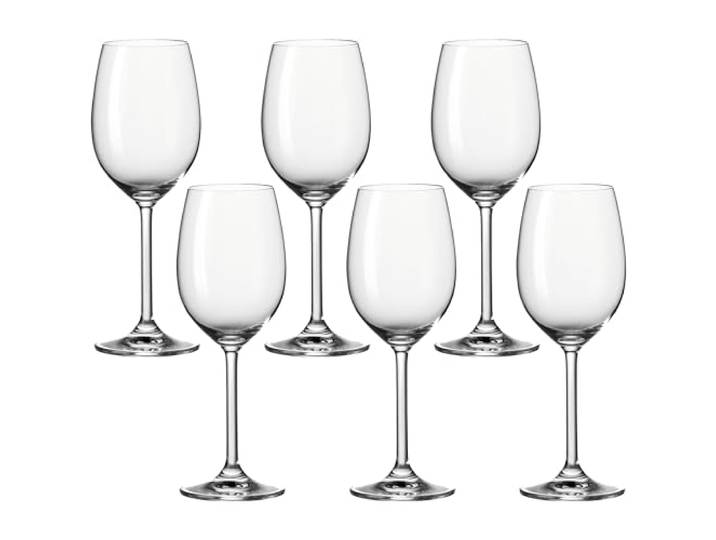 Leonardo Daily Weißwein-Gläser 6er Set, Kelch mit Stiel, spülmaschinenfeste Wein-Gläser, Höhe 22 cm, 370 ml, 063315