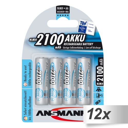 12x4 Ansmann maxE NiMH Akku Mignon AA 2100 mAh 5035052
