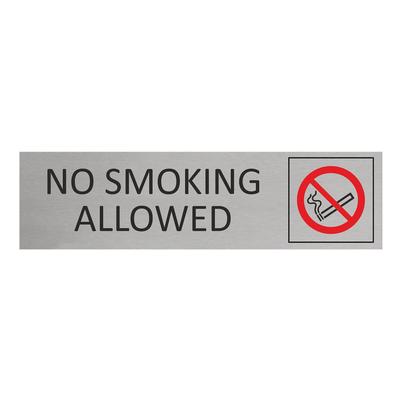 CombiCraft Aluminium Türschild No Smoking Allowed 165x45mm mit 3M-Tape zur Befestigung, einfache Kennzeichnung von Räumen und Bereichen