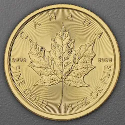 Goldmünze 1/4oz "Maple Leaf" aktueller Jahrgang (Kanada)