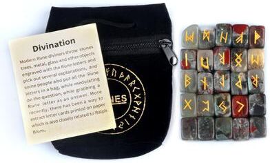 On Spot Shop Rune Engraved Healing Stones, Natural Rune Stones Energy Stones For Divination, Fortune telling & Spiritual Energy Work dragon Bloodstone 18x12mm
