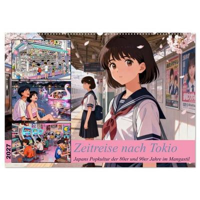 Zeitreise nach Tokio (Wandkalender 2027 DIN A2 quer), CALVENDO Monatskalender