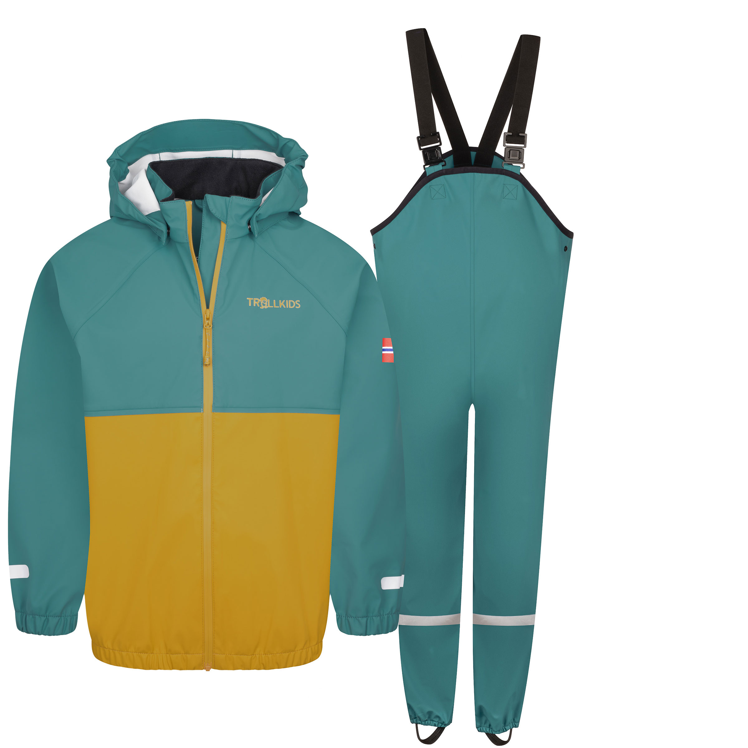 Trollkids Odda XT Regen Set Kinder Overalls tuerkis Größe 92 Lifestyle