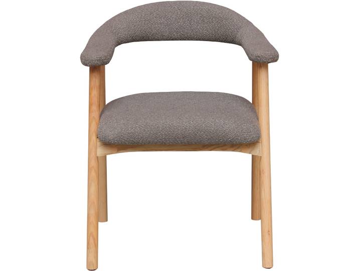 Stuhl Camille braun 100 Prozent Polyester / Roteiche massiv - Material: 100% Polyester / Roteiche massiv