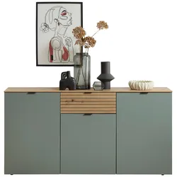 Sideboard Memphis Grün/Eiche Artisan