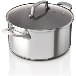 Ninja NIA Bratentopf 20cm Edelstahl, Pfanne + Kochtopf, Silber, Schwarz